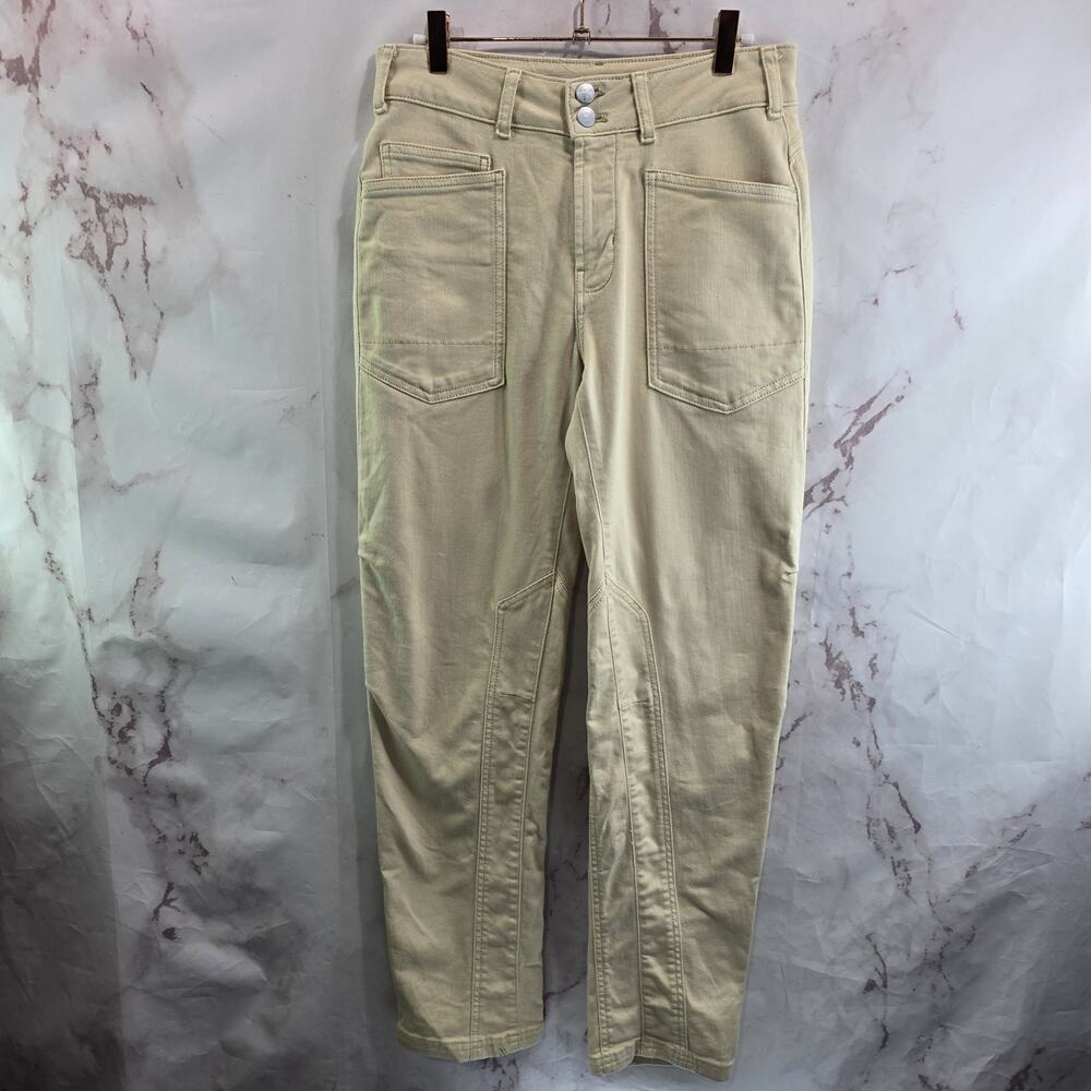 Pilcro Pants Womens 26 Cream Yellow High Rise Jeans Anthropologie Slim Ankle